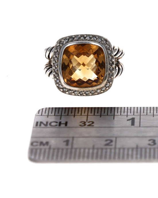 David Yurman Citrine and Diamond Albion Ring in Sterling Silver
